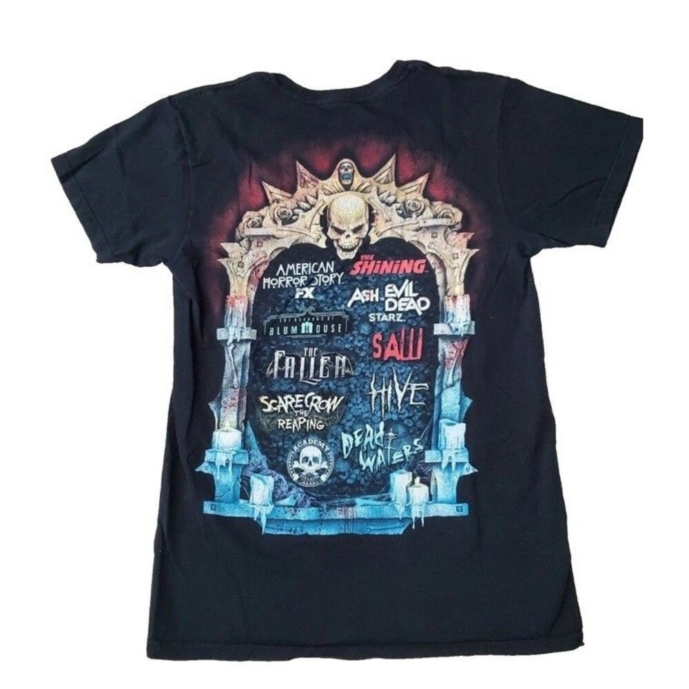 HALLOWEEN HORROR NIGHTS Universal Studios 2017 T-Shirt All Houses Size XL movies
